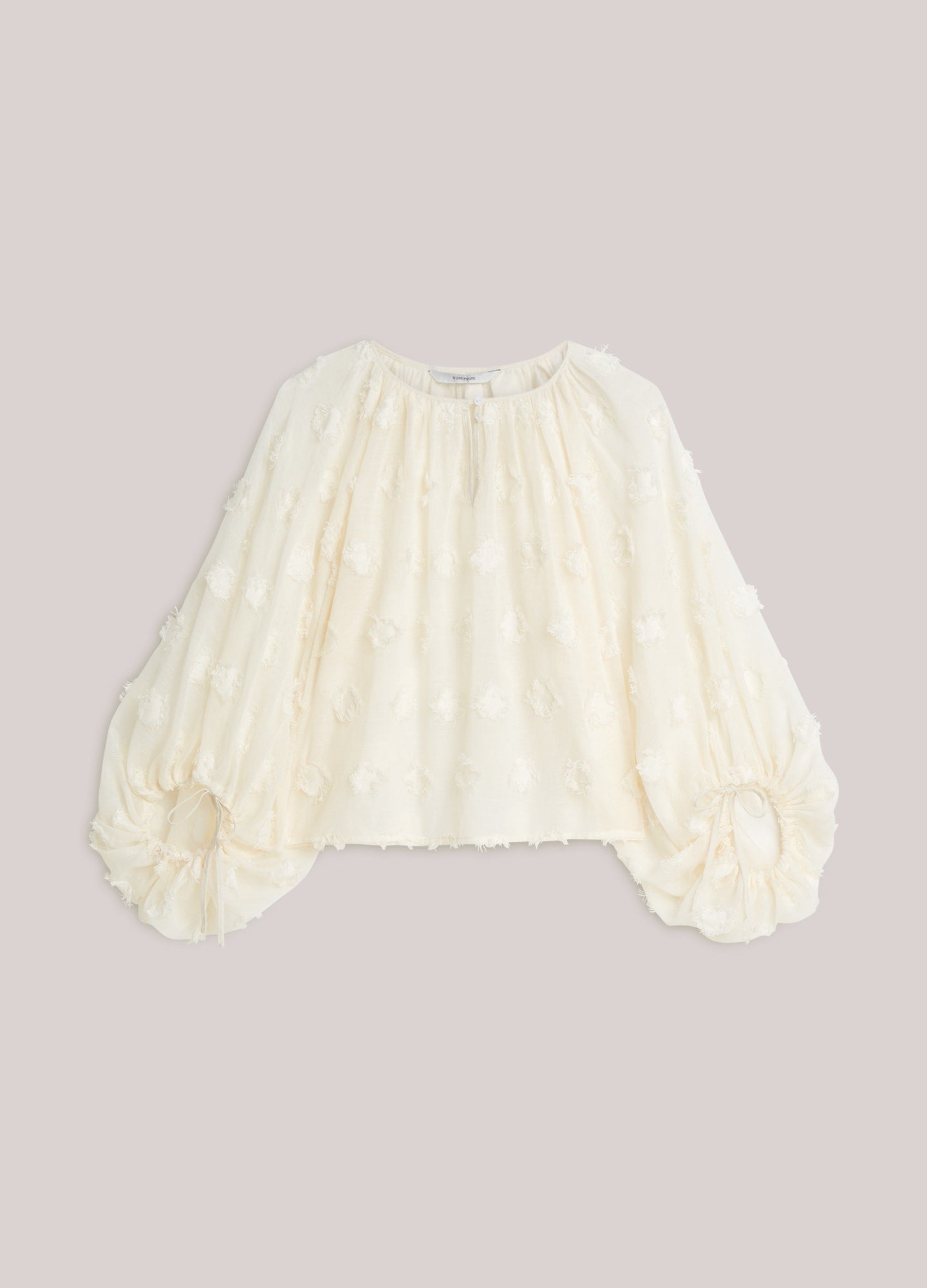 Blouse in mesh met pofmouw