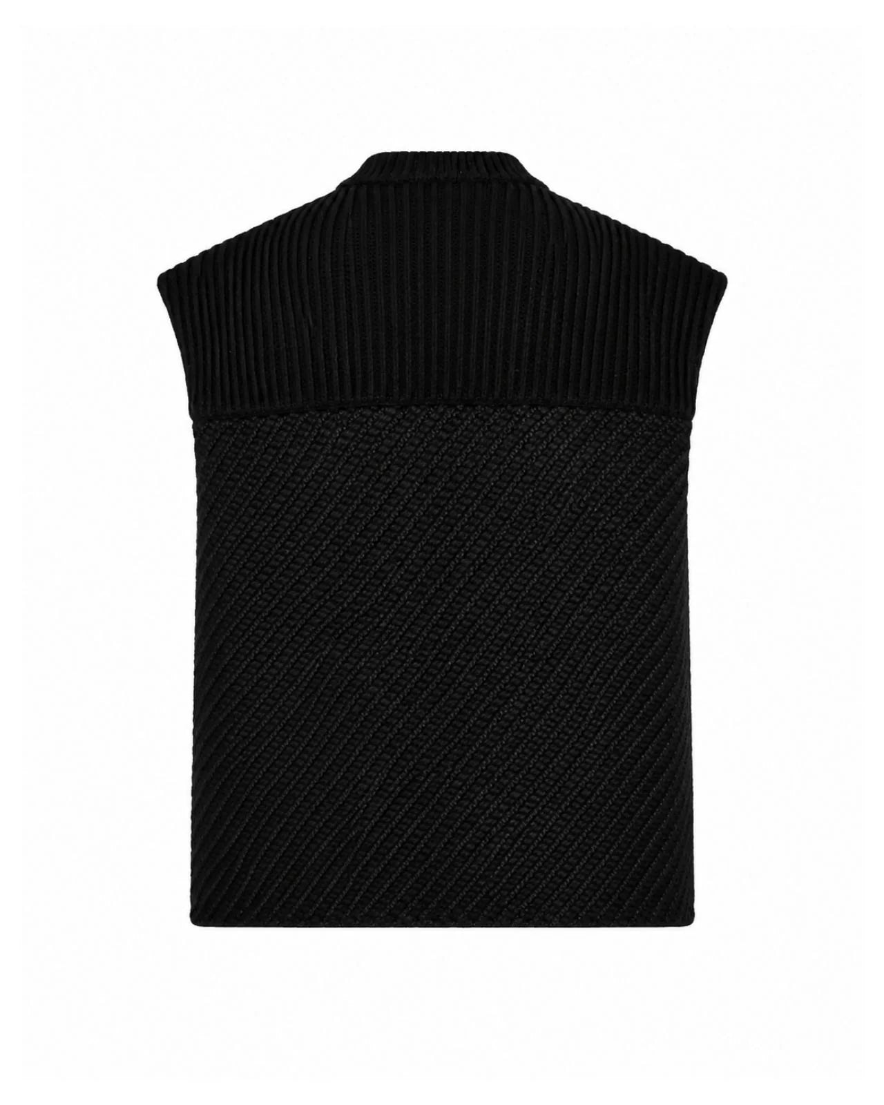 Mouwloze cardigan met knopen