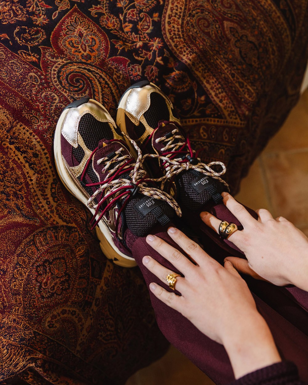 Spider Gold Wine sneakers