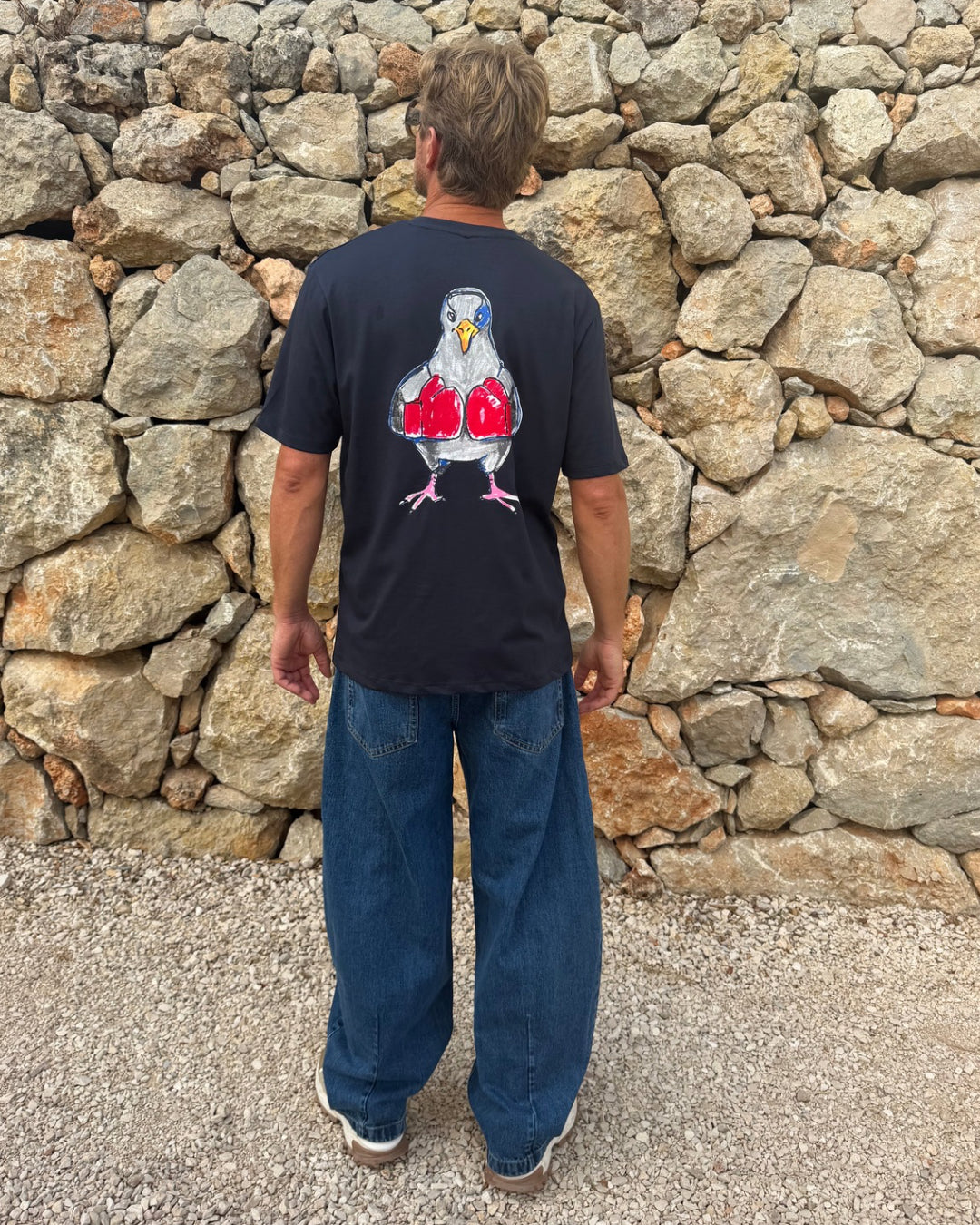 ANTWRP t-shirt - Duif Bokshandschoenen blauw