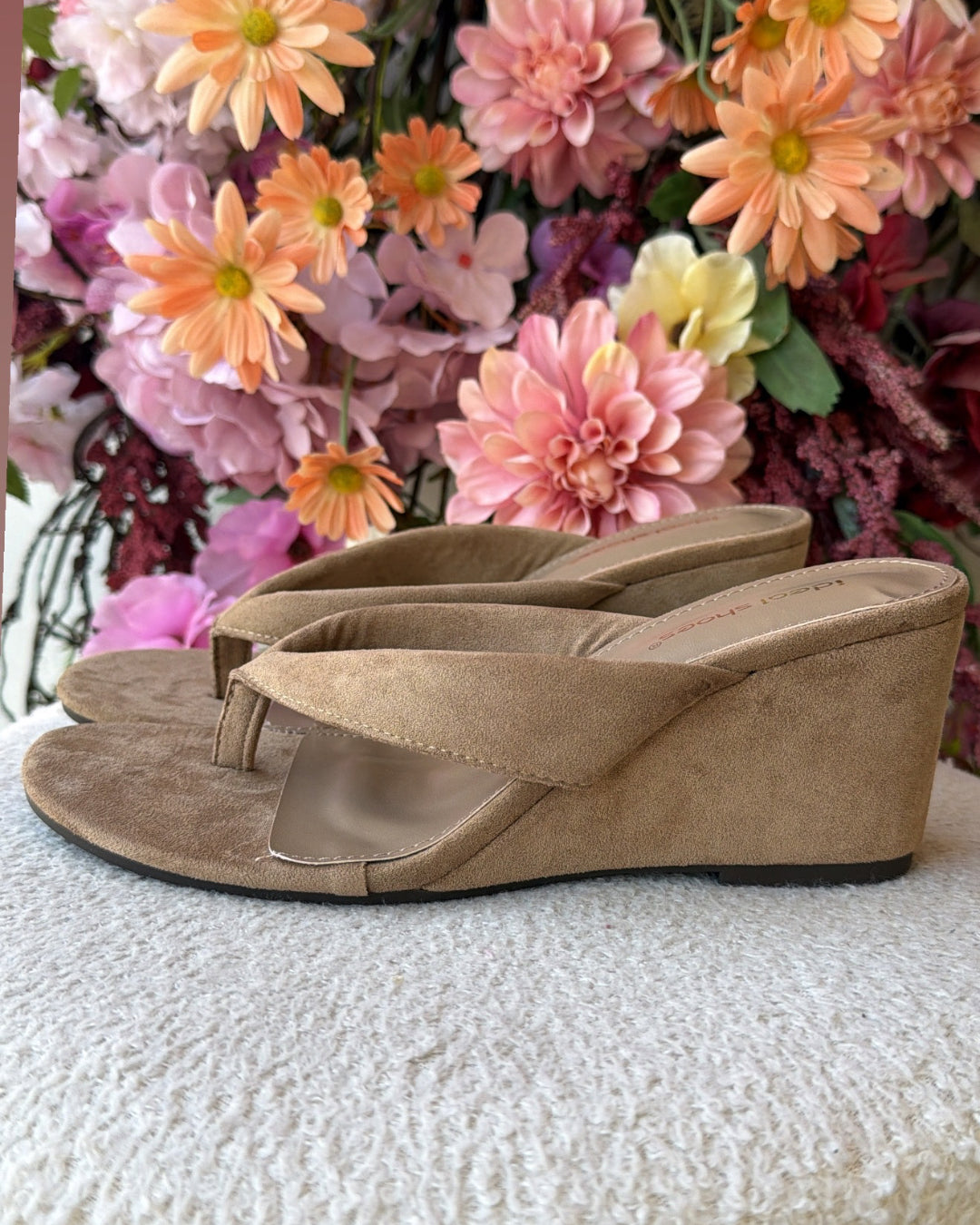Slippers met sleehak | beige