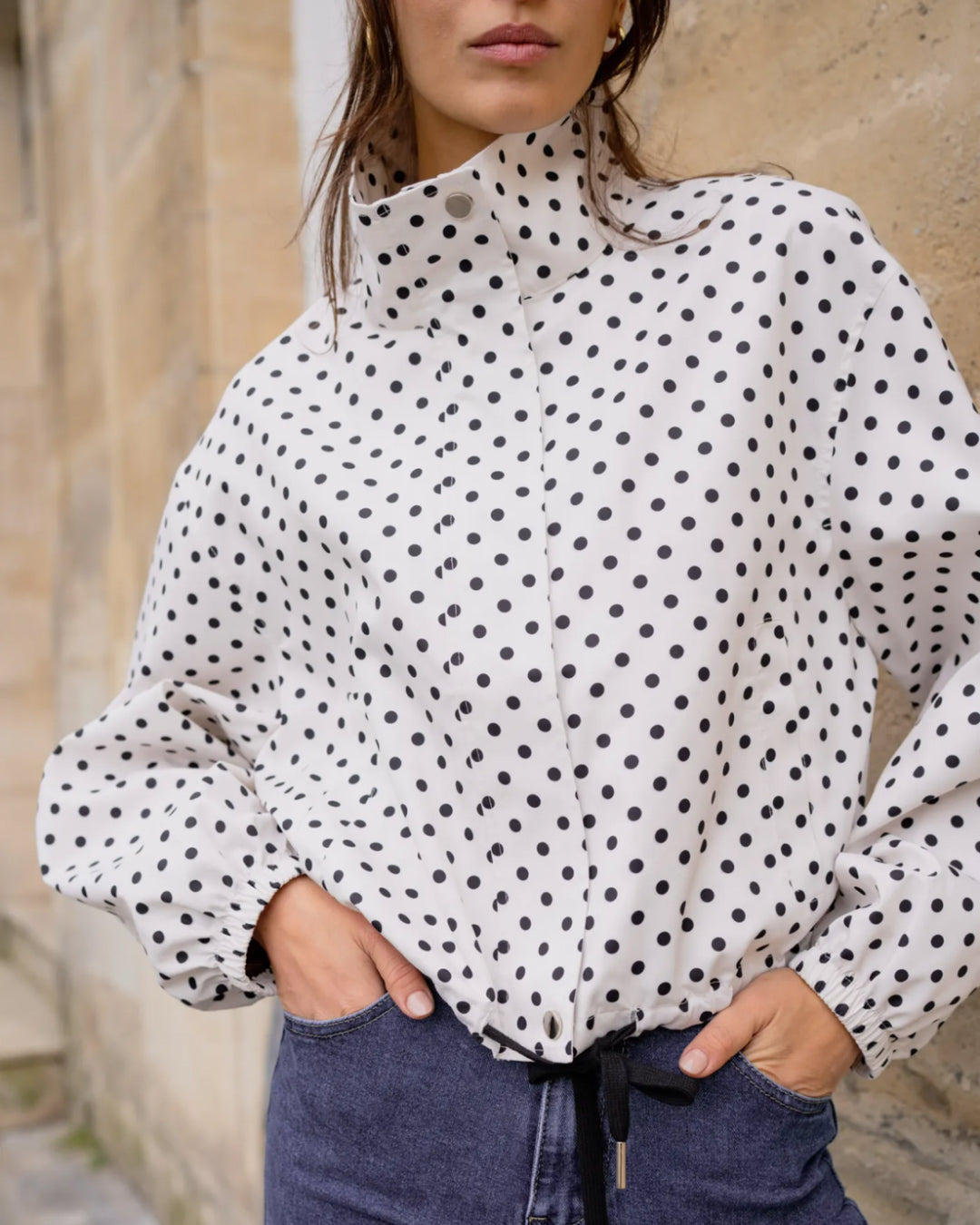 Vest met kraag & polkadots