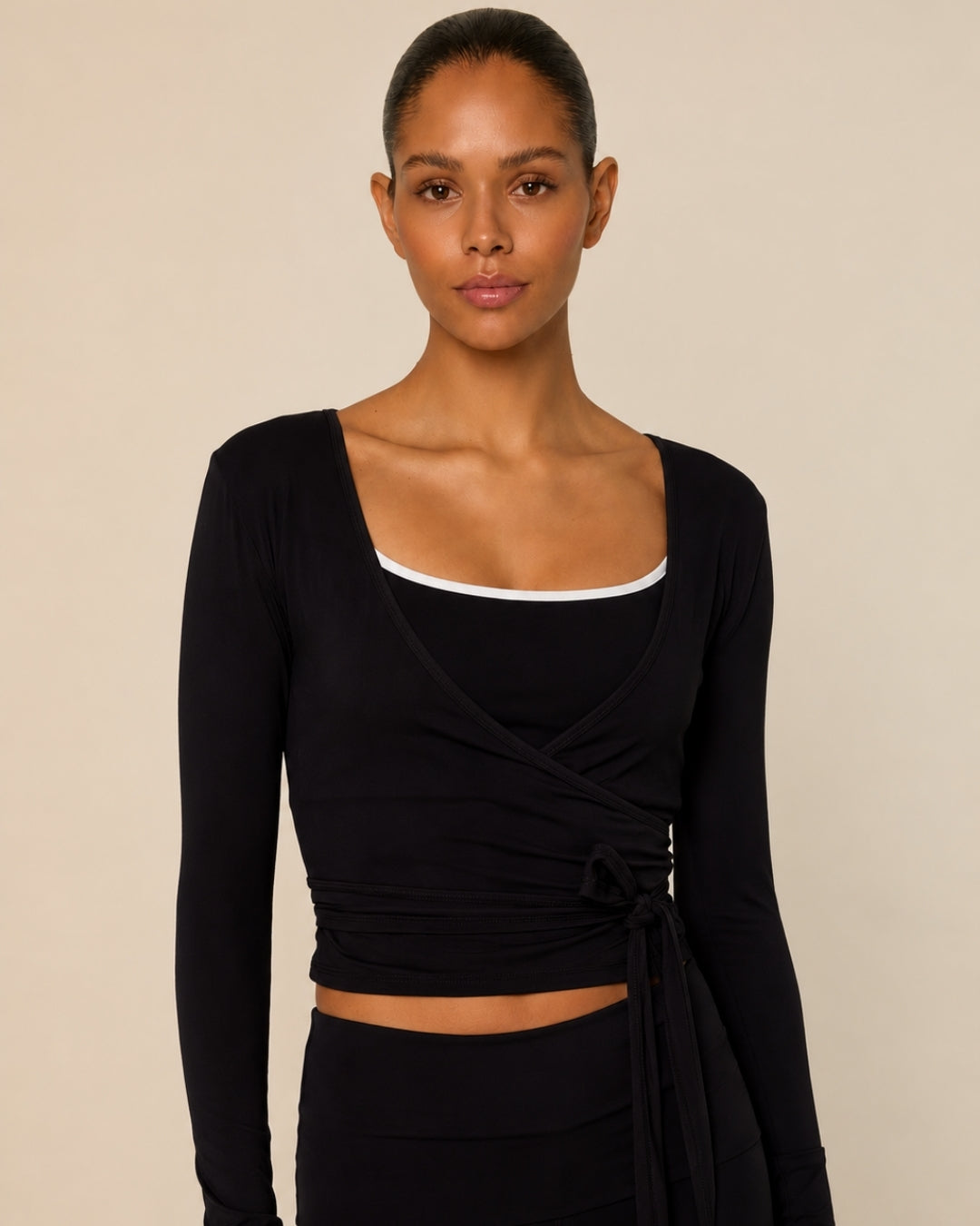 Bruna wrap top - black