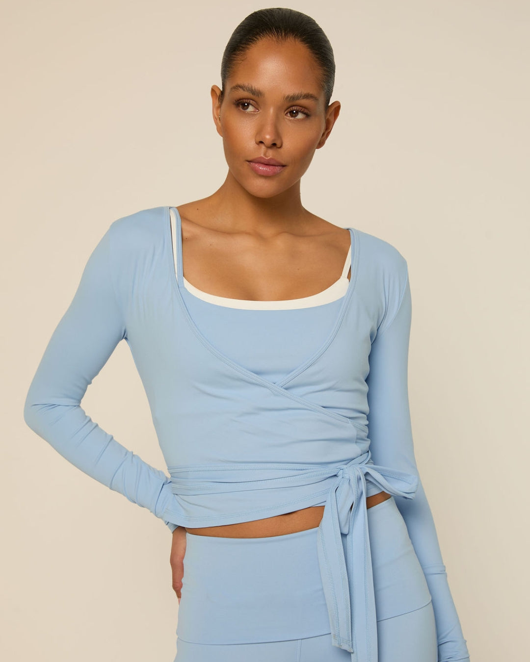 Bruna wrap top - icy blue