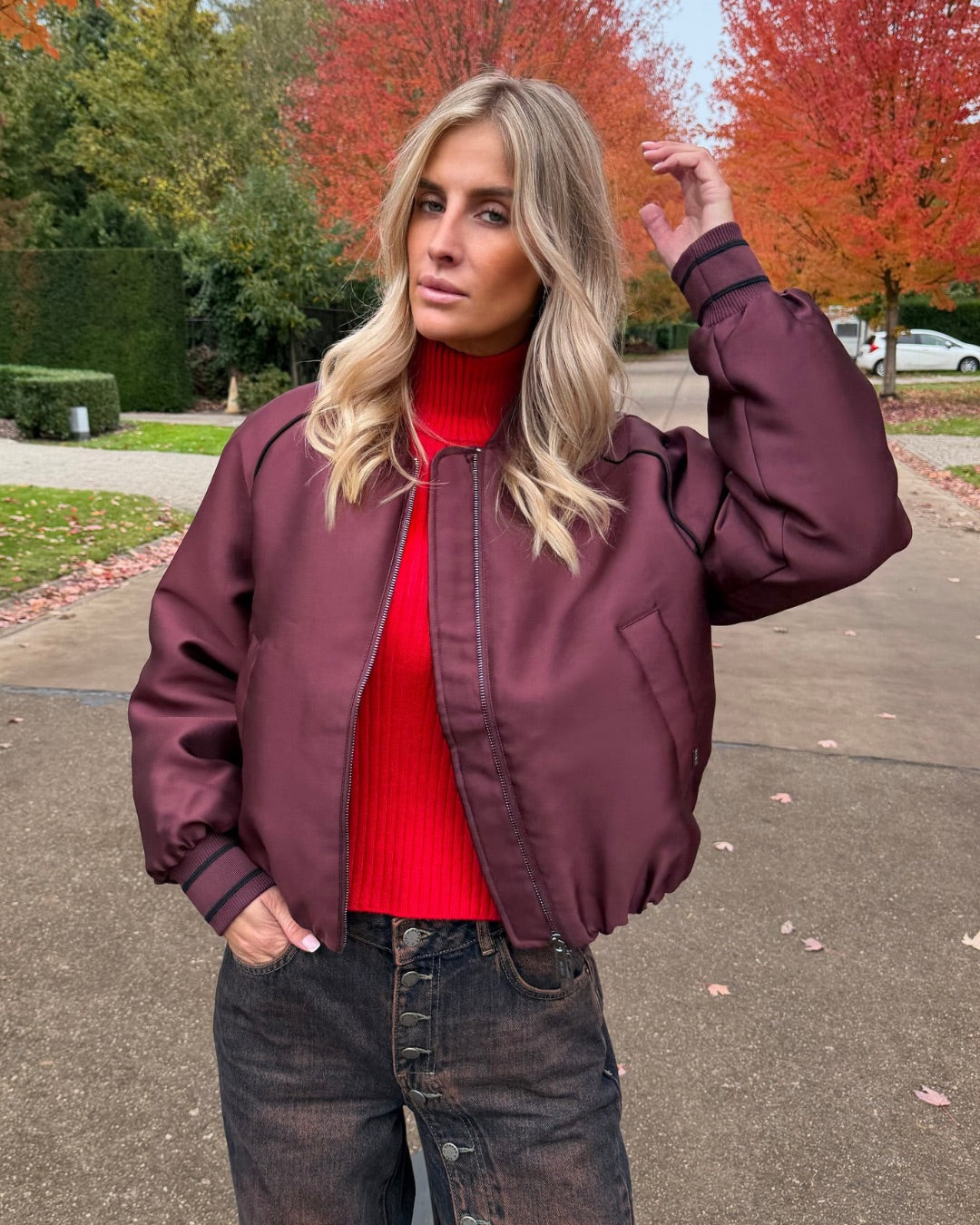 Calico sateen jacket