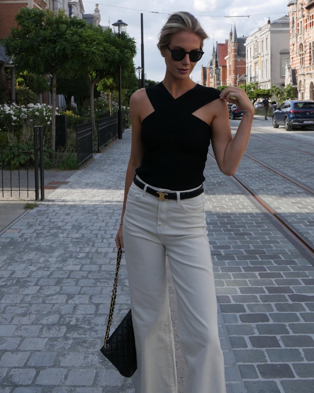 jeans met stretch - ecru