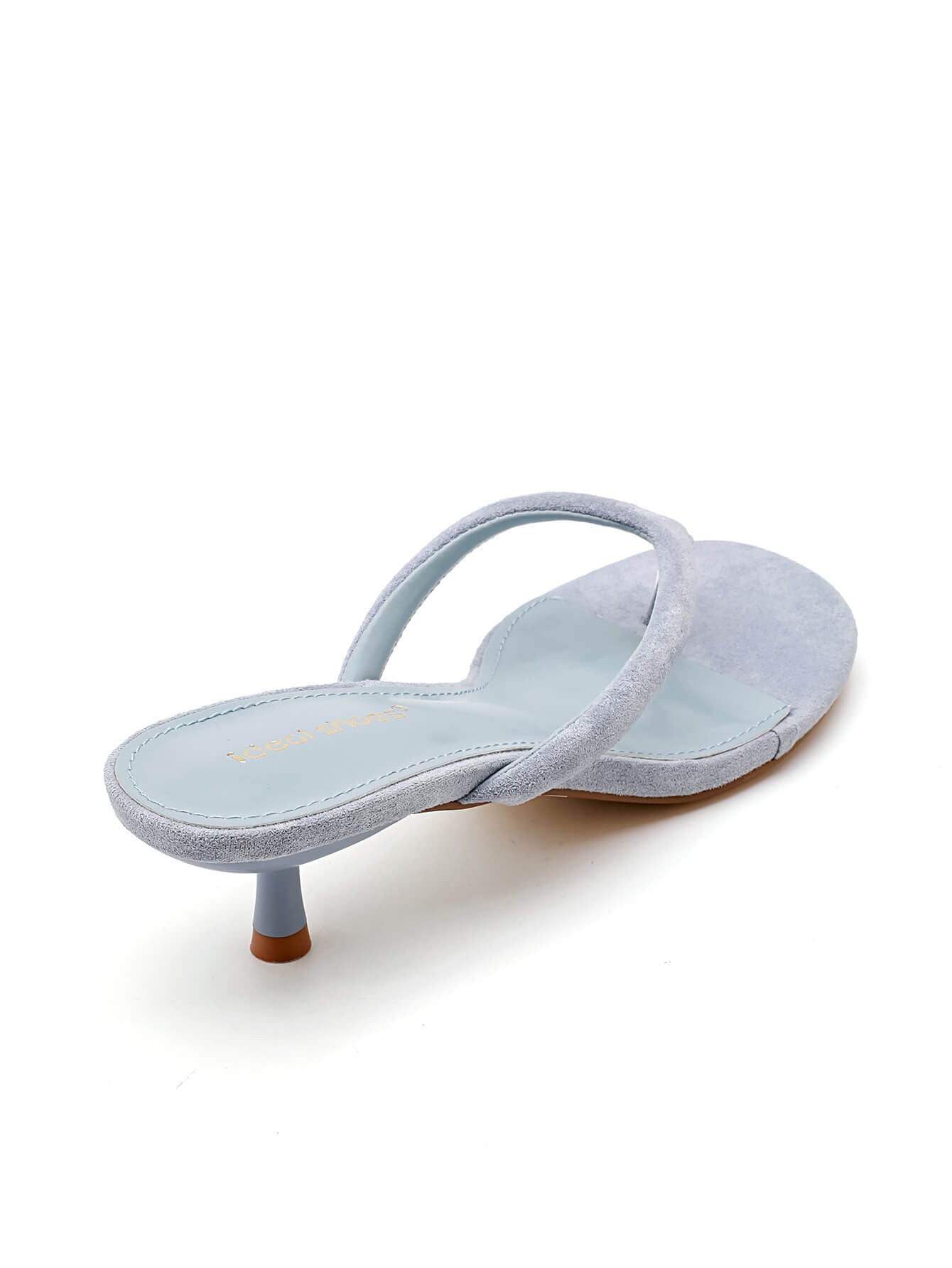Slippers met kittenheel | lichtblauw