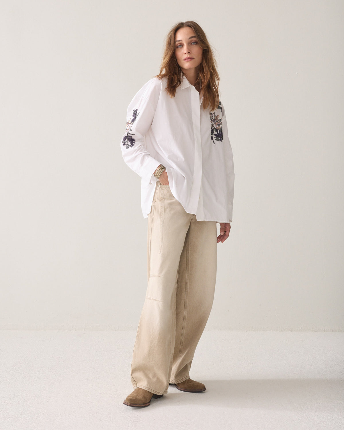 Oversized blouse met sequins