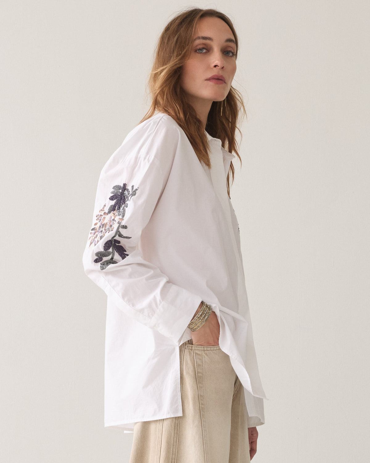 Oversized blouse met sequins