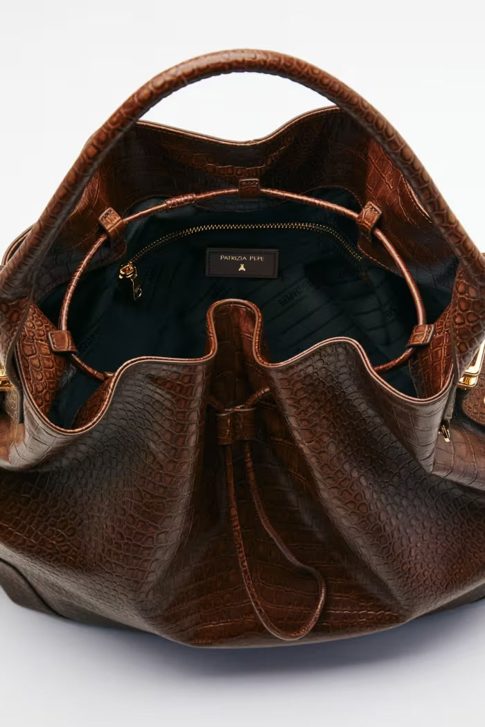 Patrizia Pepe croco city bag