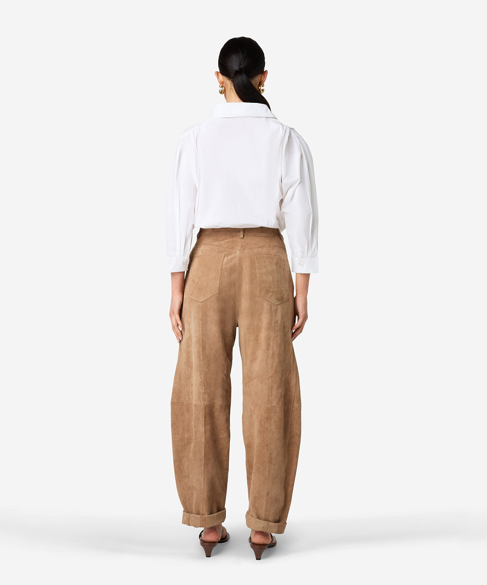 Parla balloon broek - 100% suede