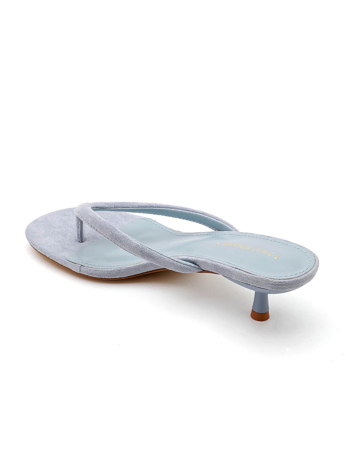 Slippers met kittenheel | lichtblauw