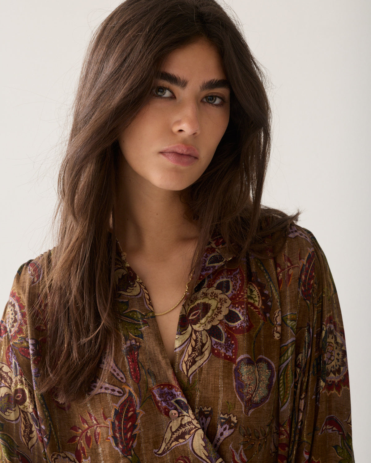 Wrap blouse flower print