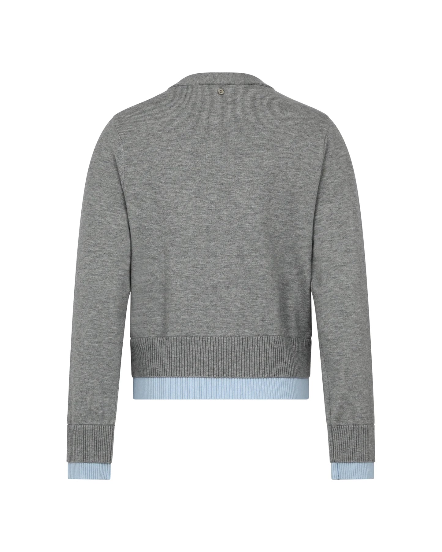 Cardigan dubbele boord - grijs-lichtblauw