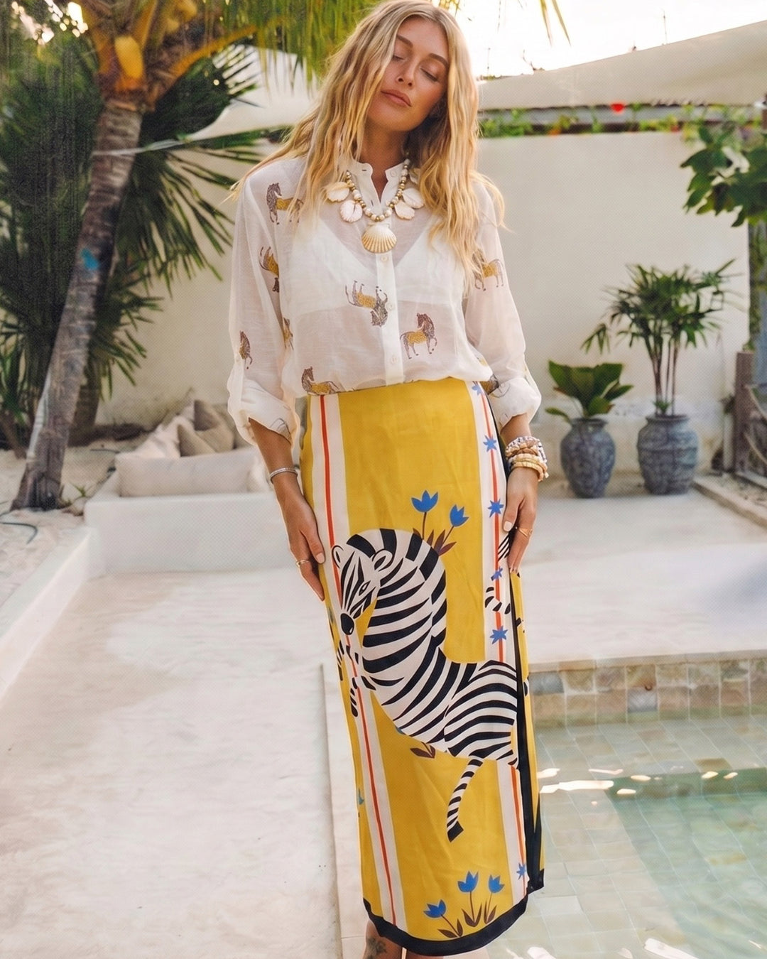 Zebra soleil blouse
