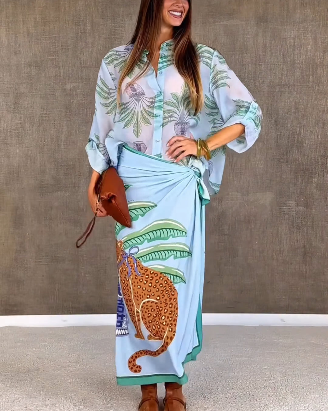 Pareo Azure Leopard lang