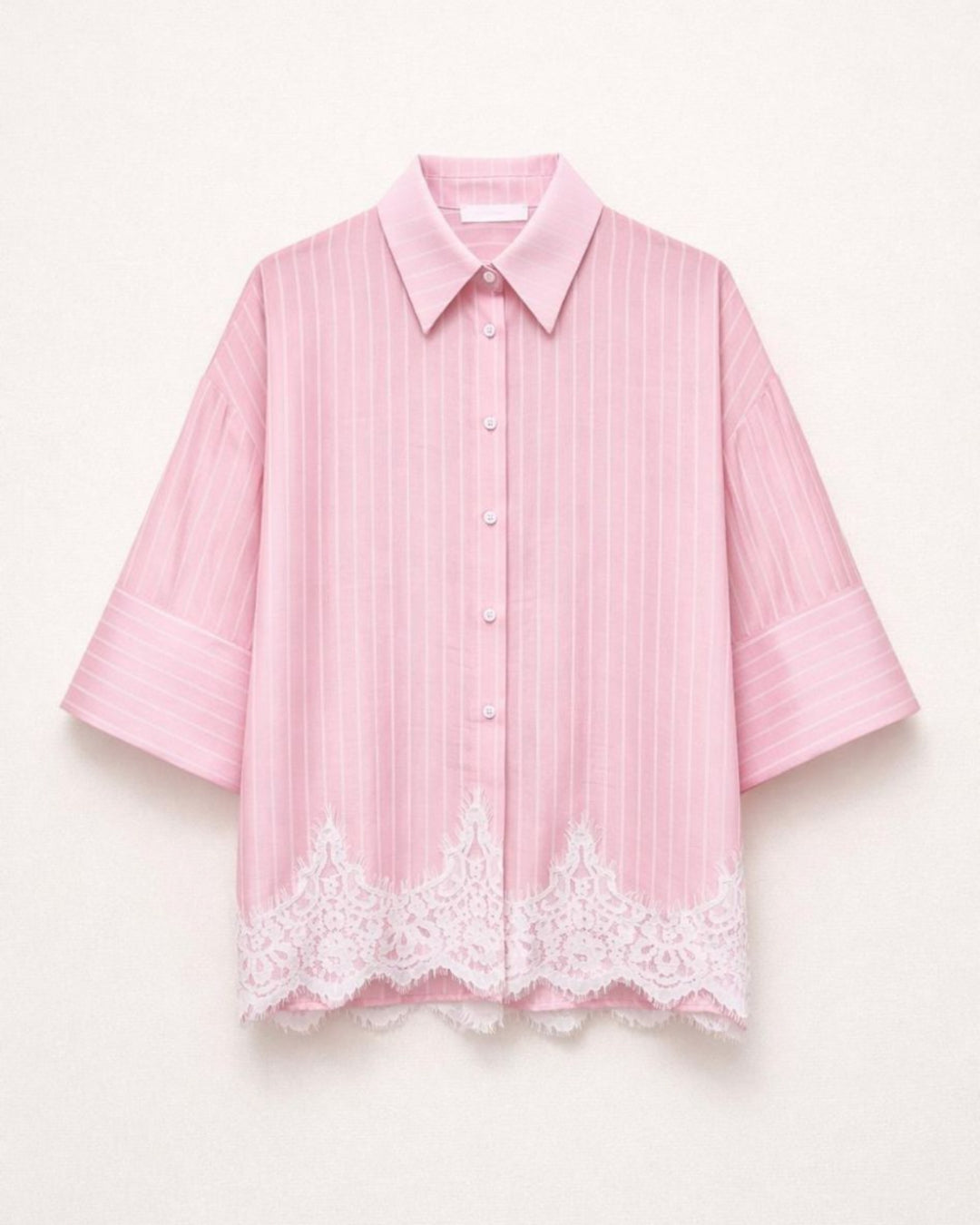 hemd met kanten detail - roze