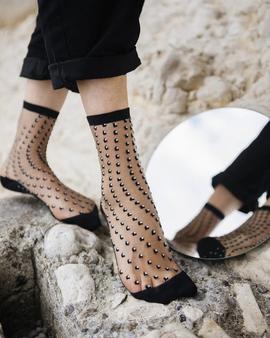 Crescent dunes socks - zwart