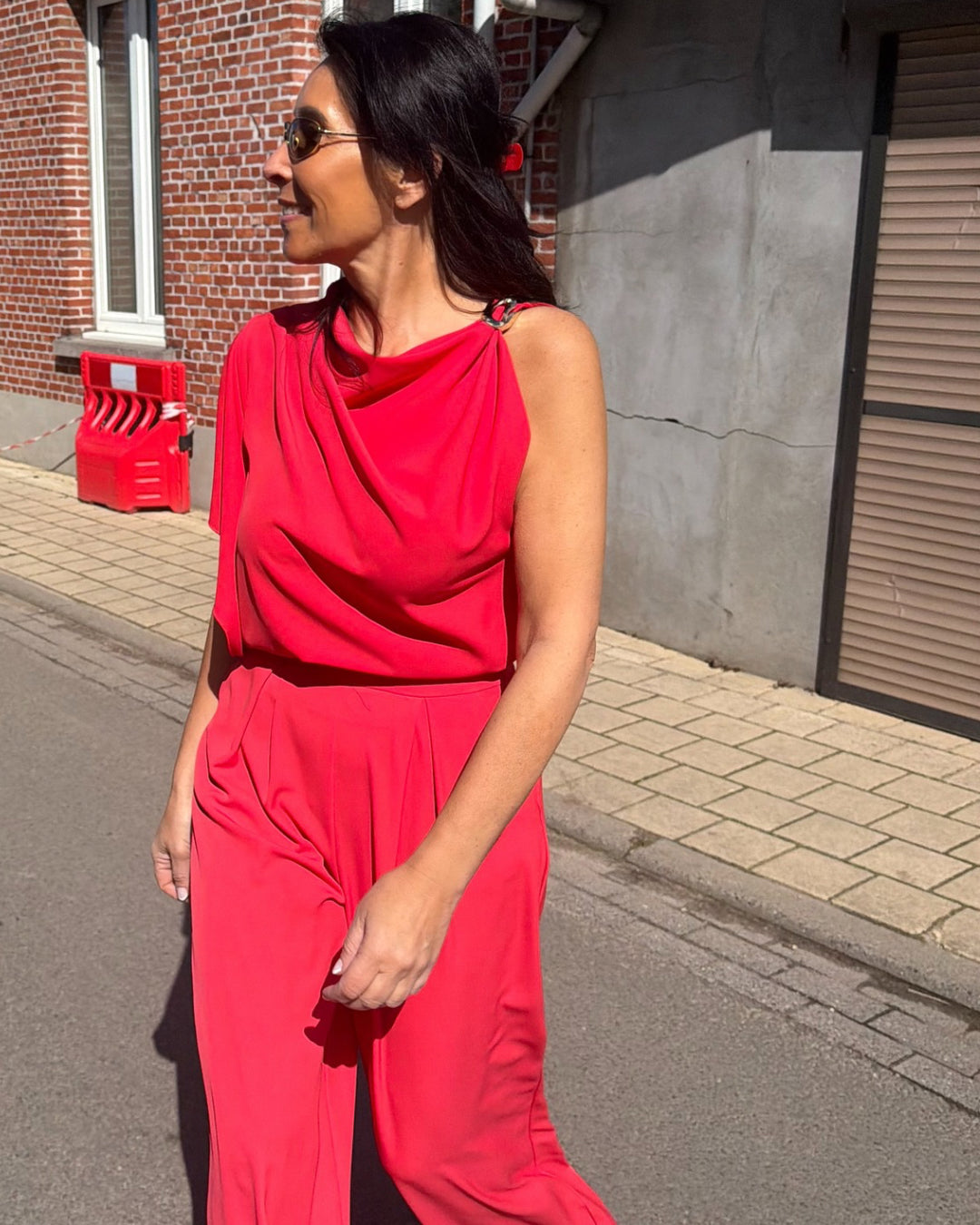 Off-shoulder set - koraal