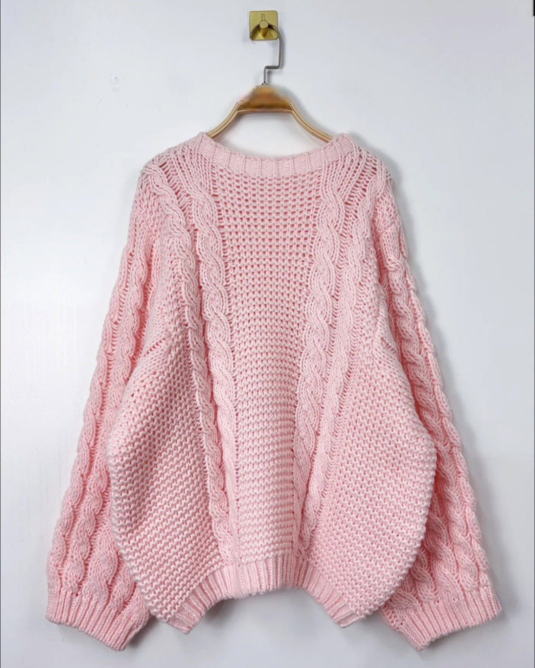 Oversized kabeltrui | roze