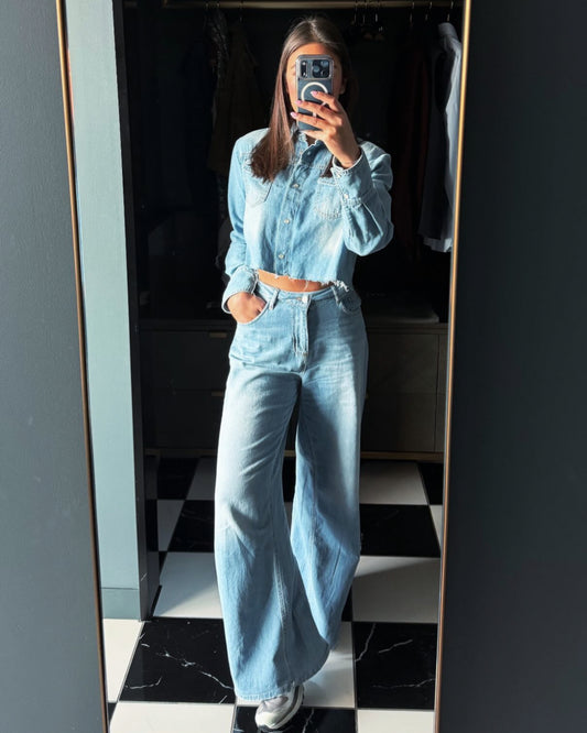 cropped jeans hemd