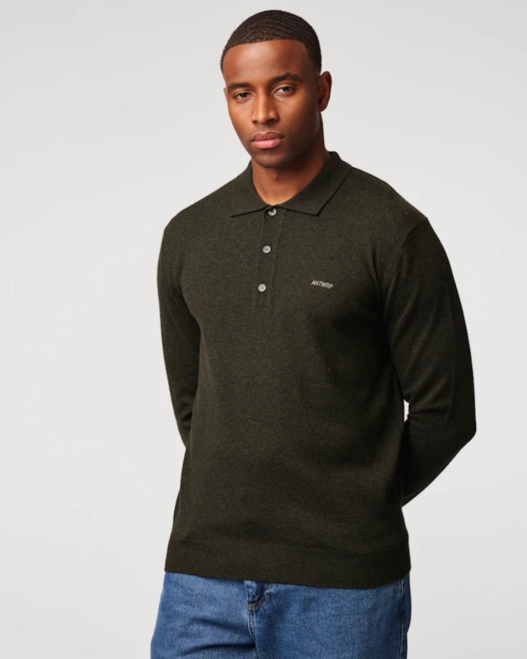 ANTWRP polo knit - evergreen