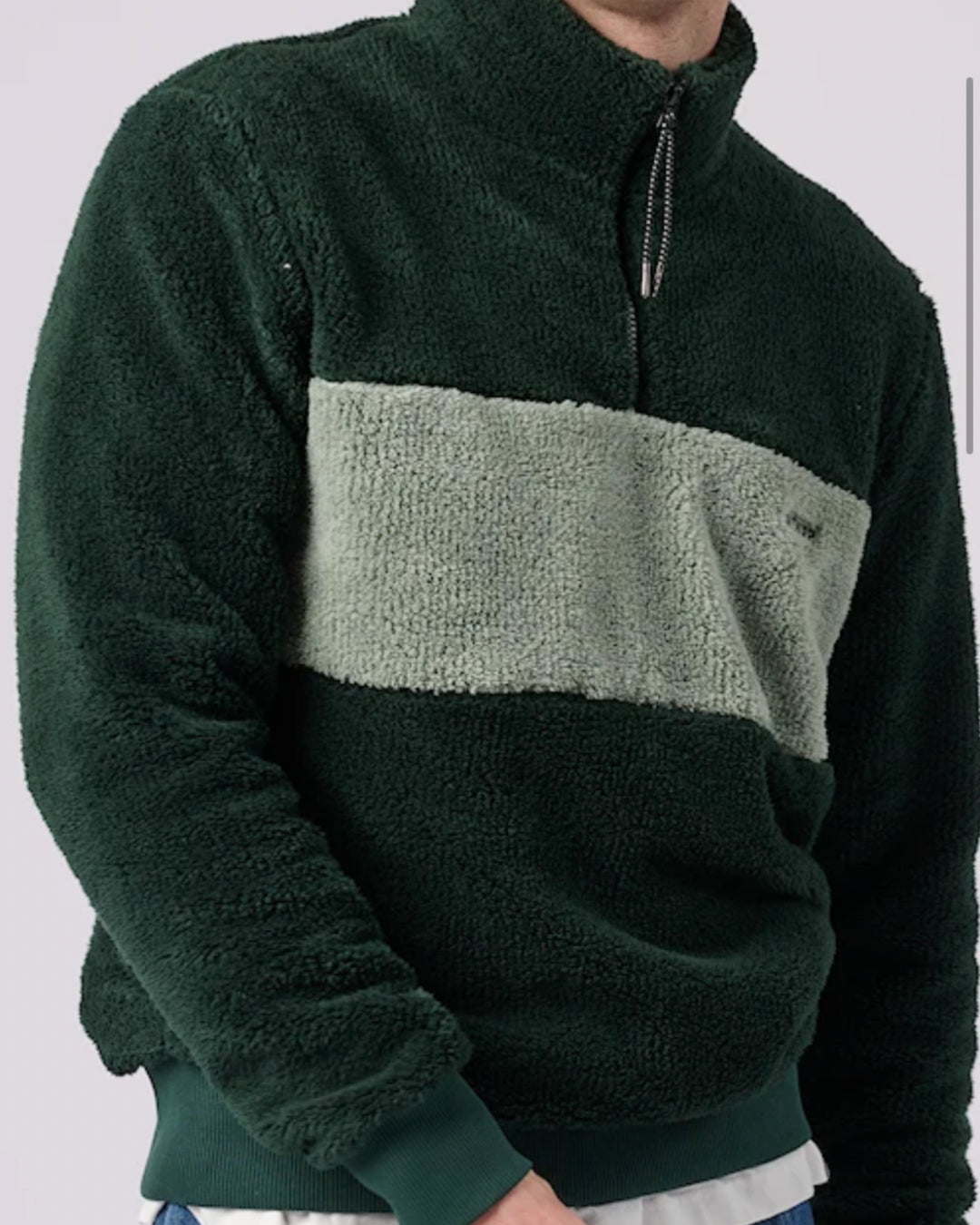 Teddy half zip sweat ANTWRP - Midnight Green