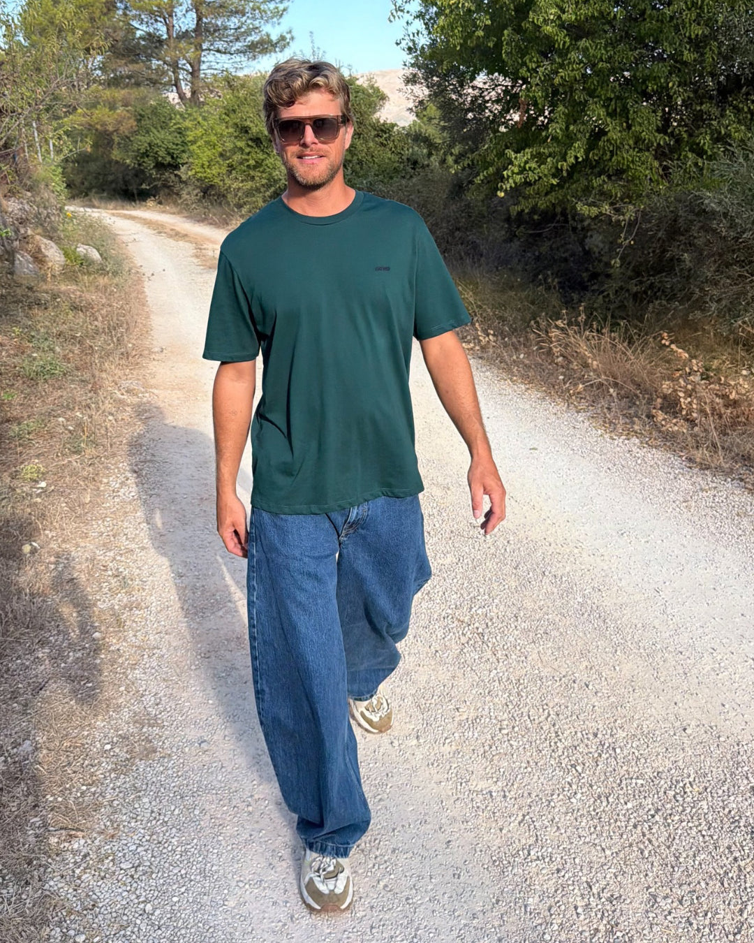 T-shirt ANTWRP - Teal velours