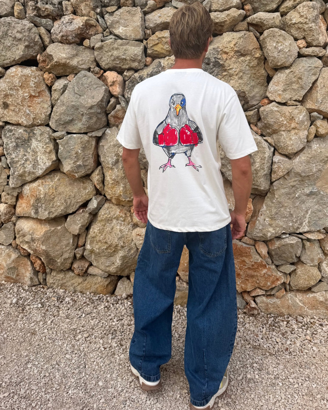 ANTWRP t-shirt - Duif Bokshandschoenen wit
