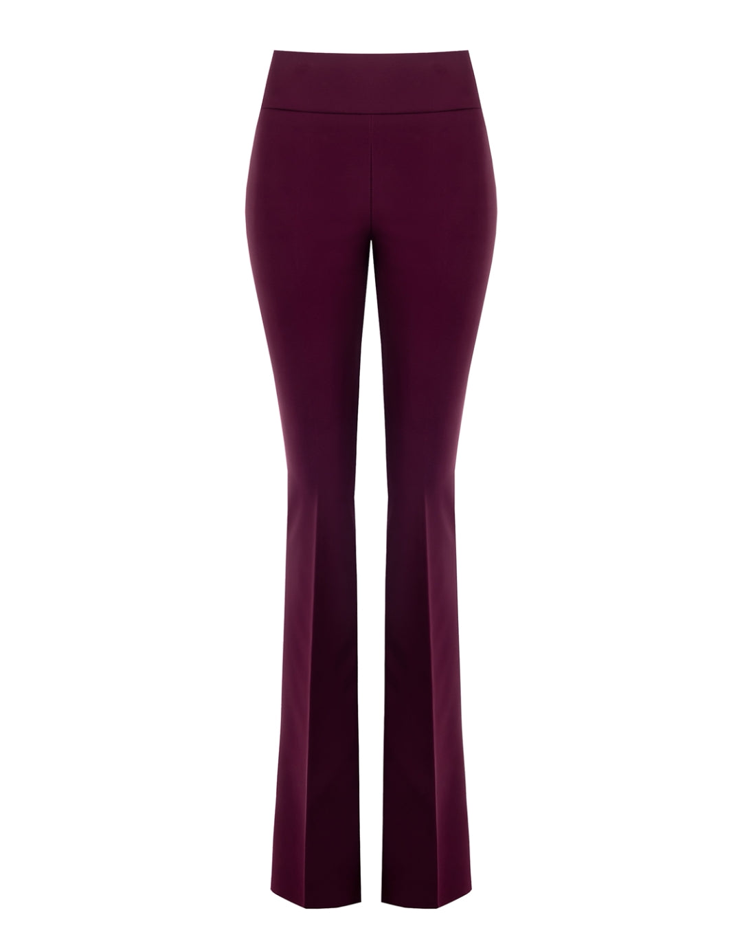 flared broek met stretch | bordeau