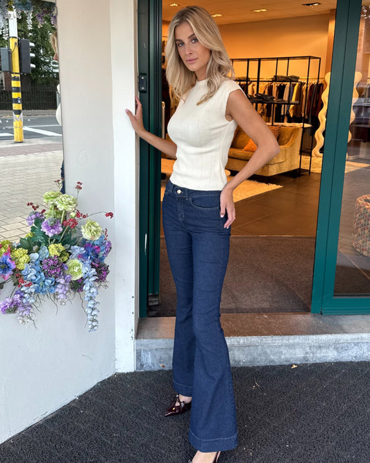 flared jeans met stretch