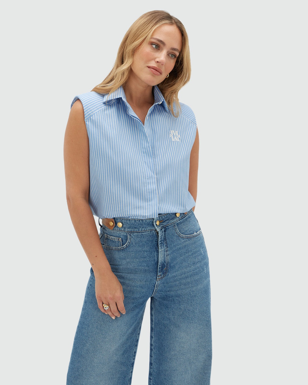 Susie blouse - blue stripe