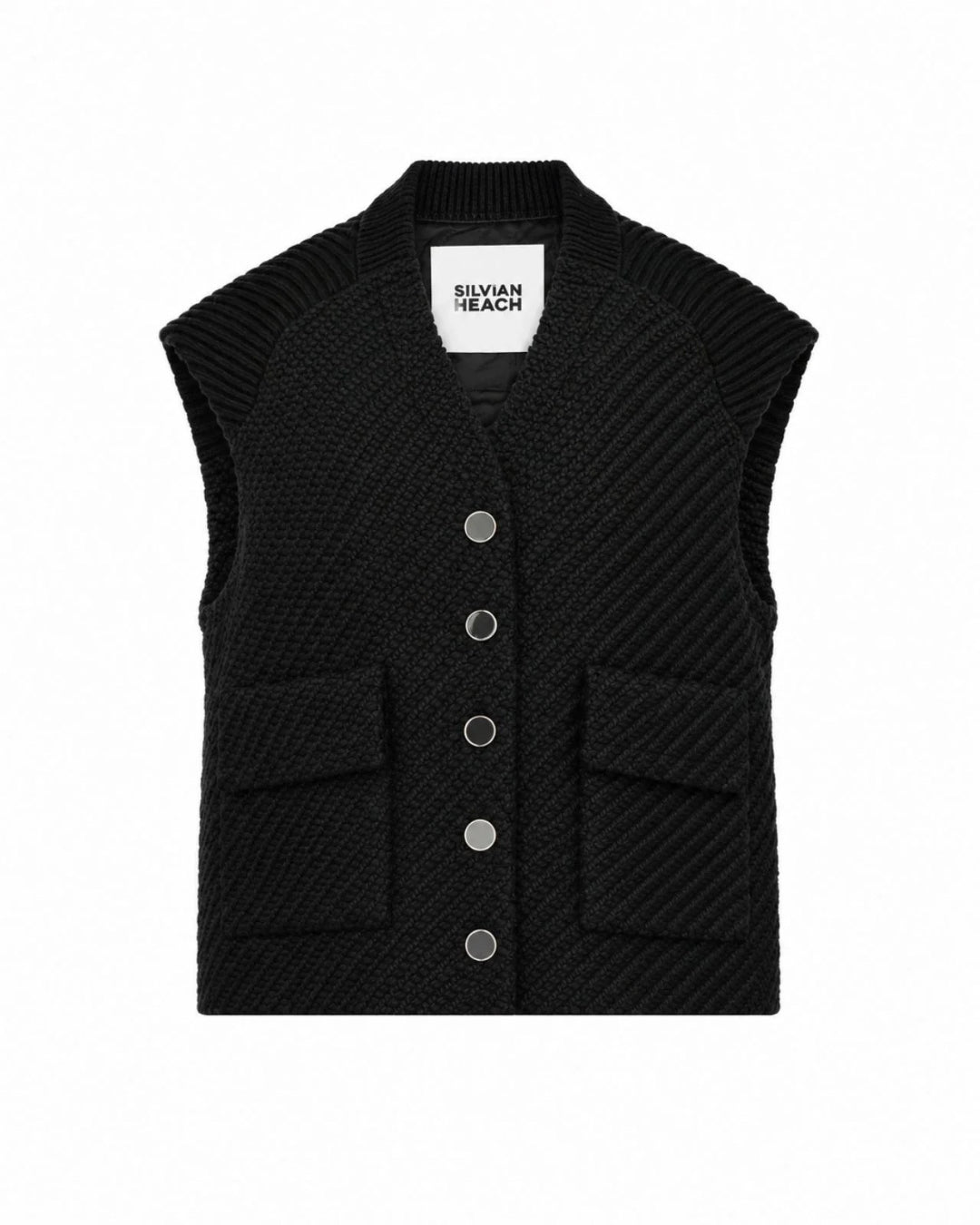 Mouwloze cardigan met knopen