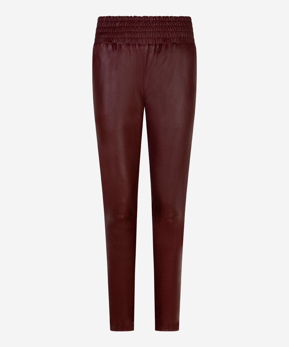 Colette broek | burgundy | 100% leder