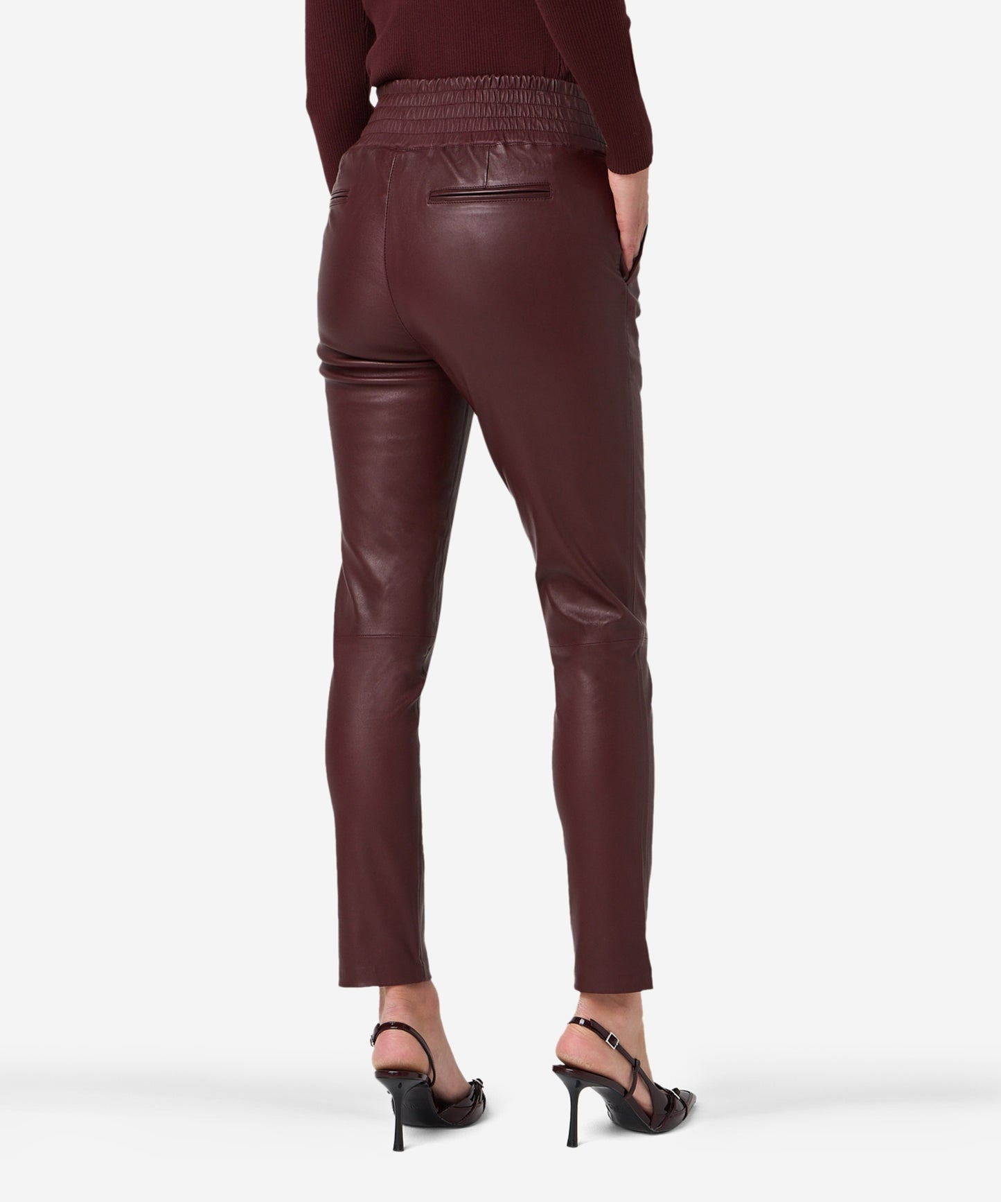 Colette broek | burgundy | 100% leder