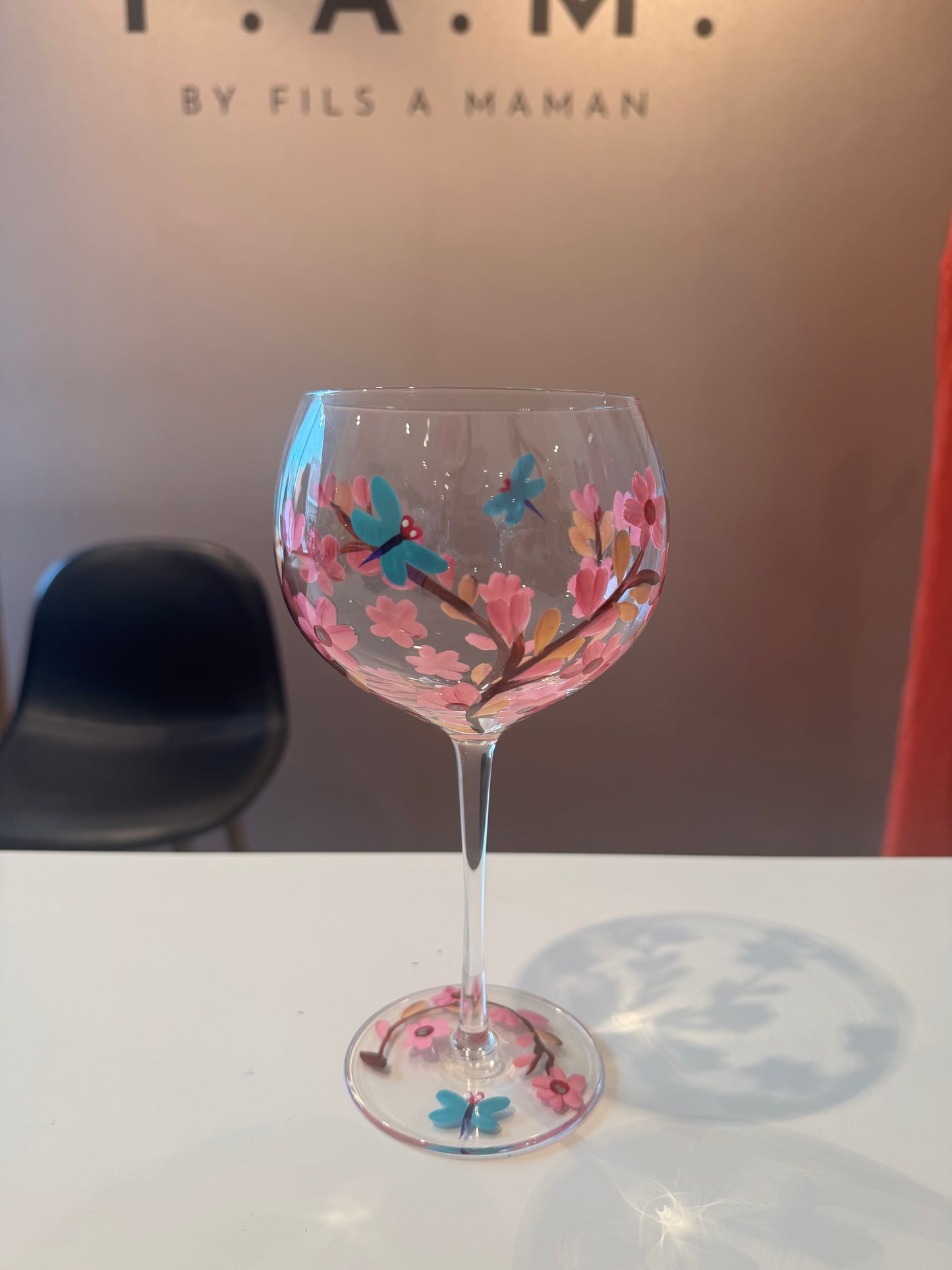 gin glas - roze