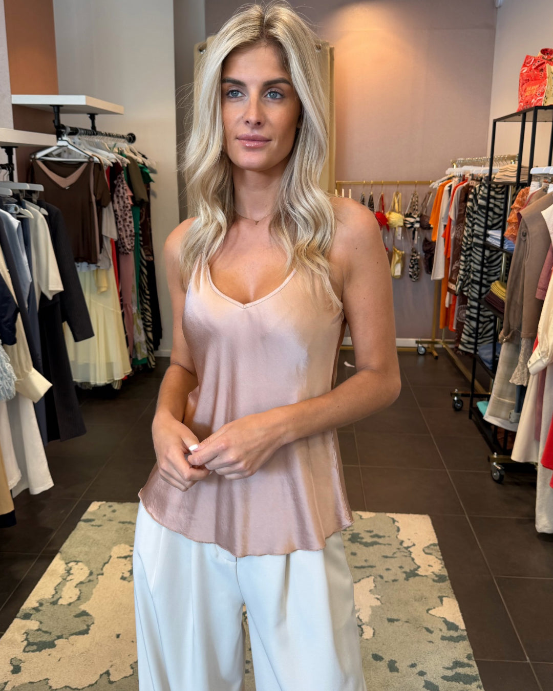 Top in viscose | blush