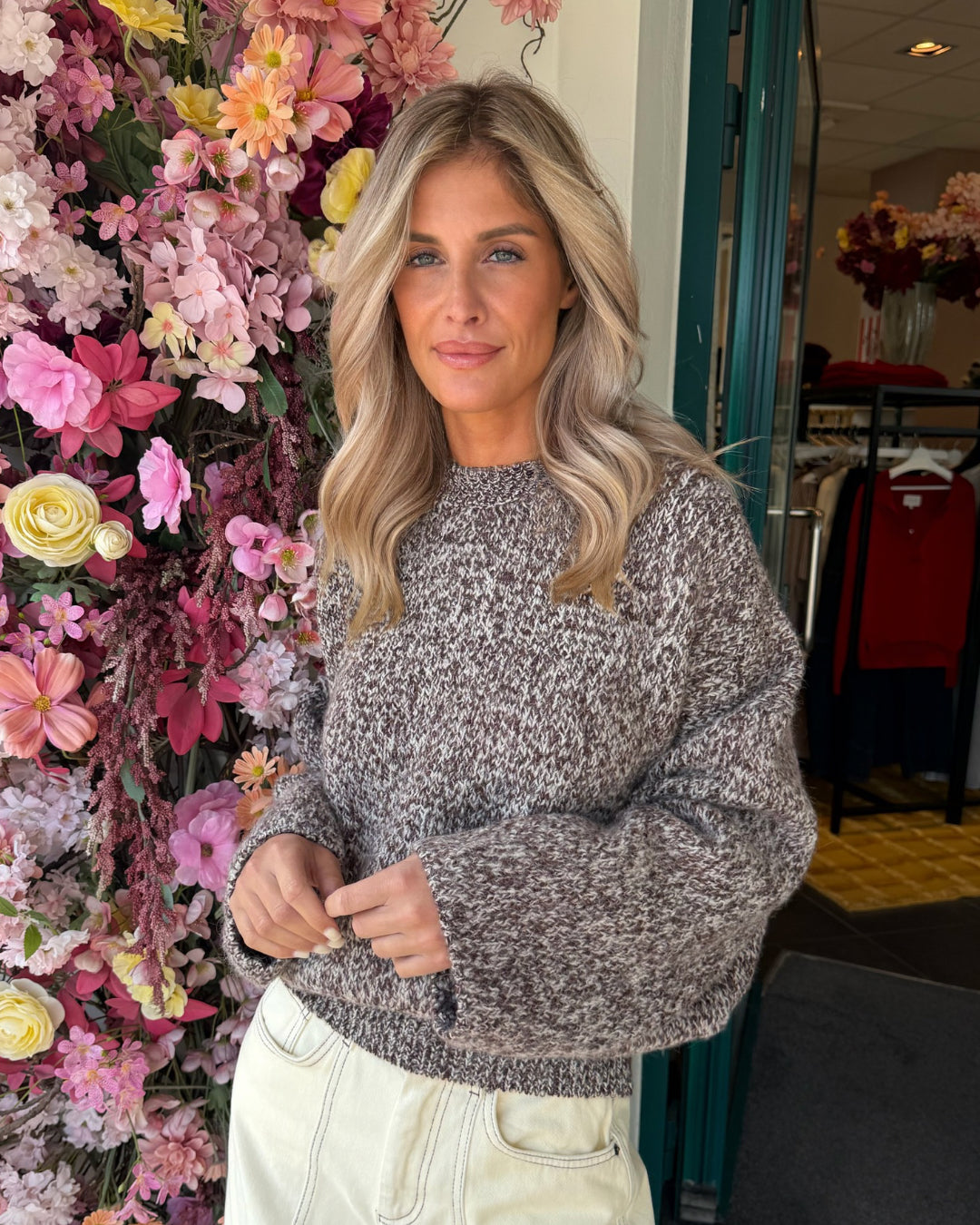 Pull met rugdecoletté - cocoa