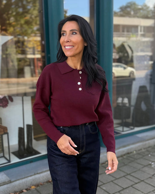 Bobby polo knit - burgundy