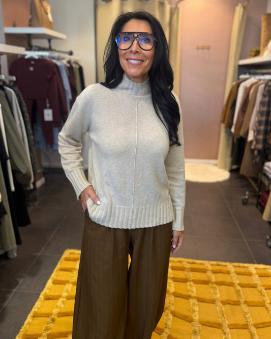 Aima cashmere highneck knit - creme