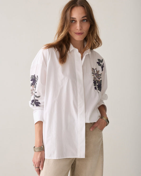 Oversized blouse met sequins