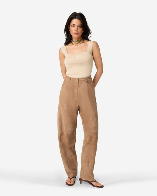 Parla balloon broek - 100% suede