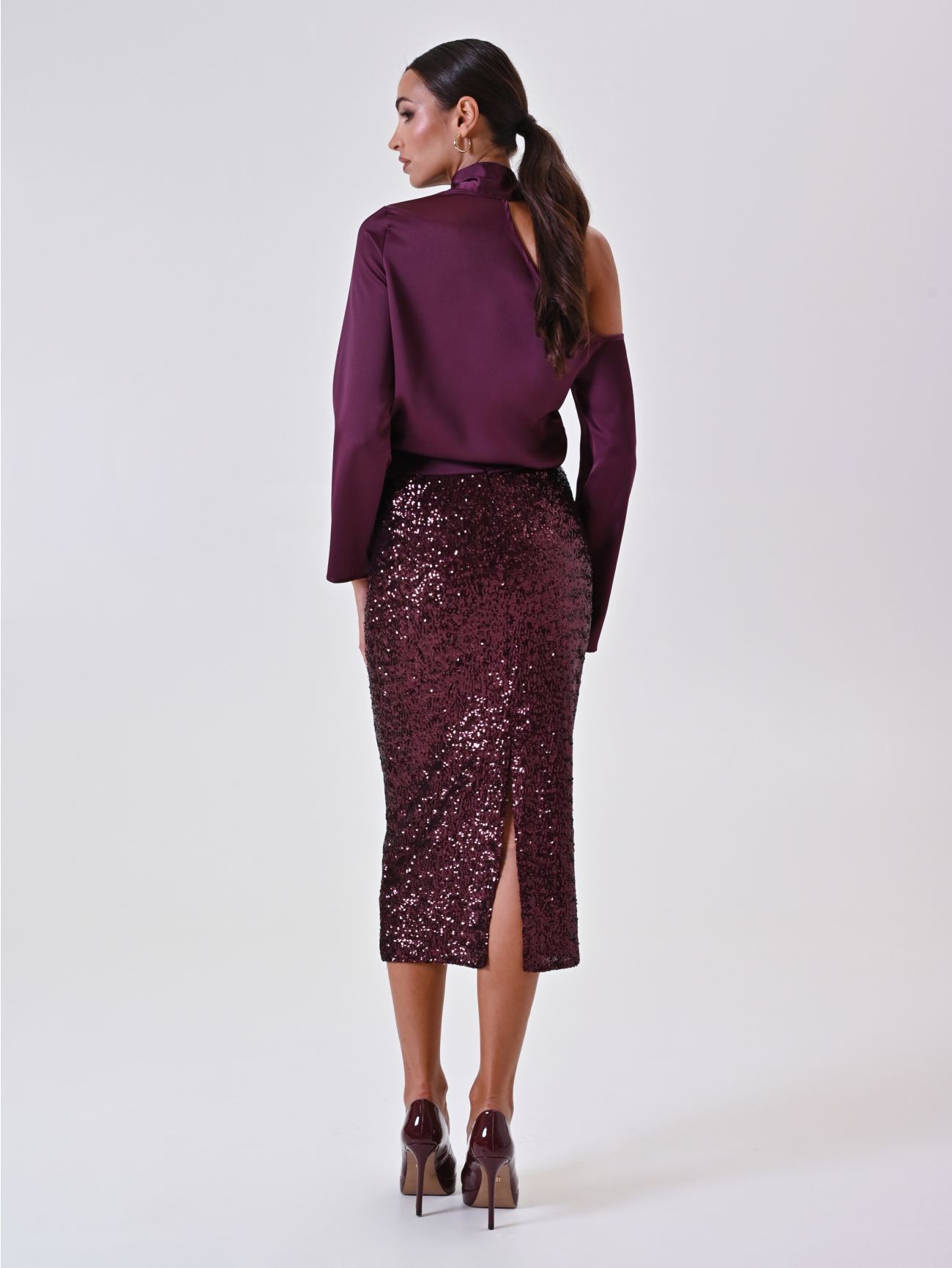 rok bordeaux paillet