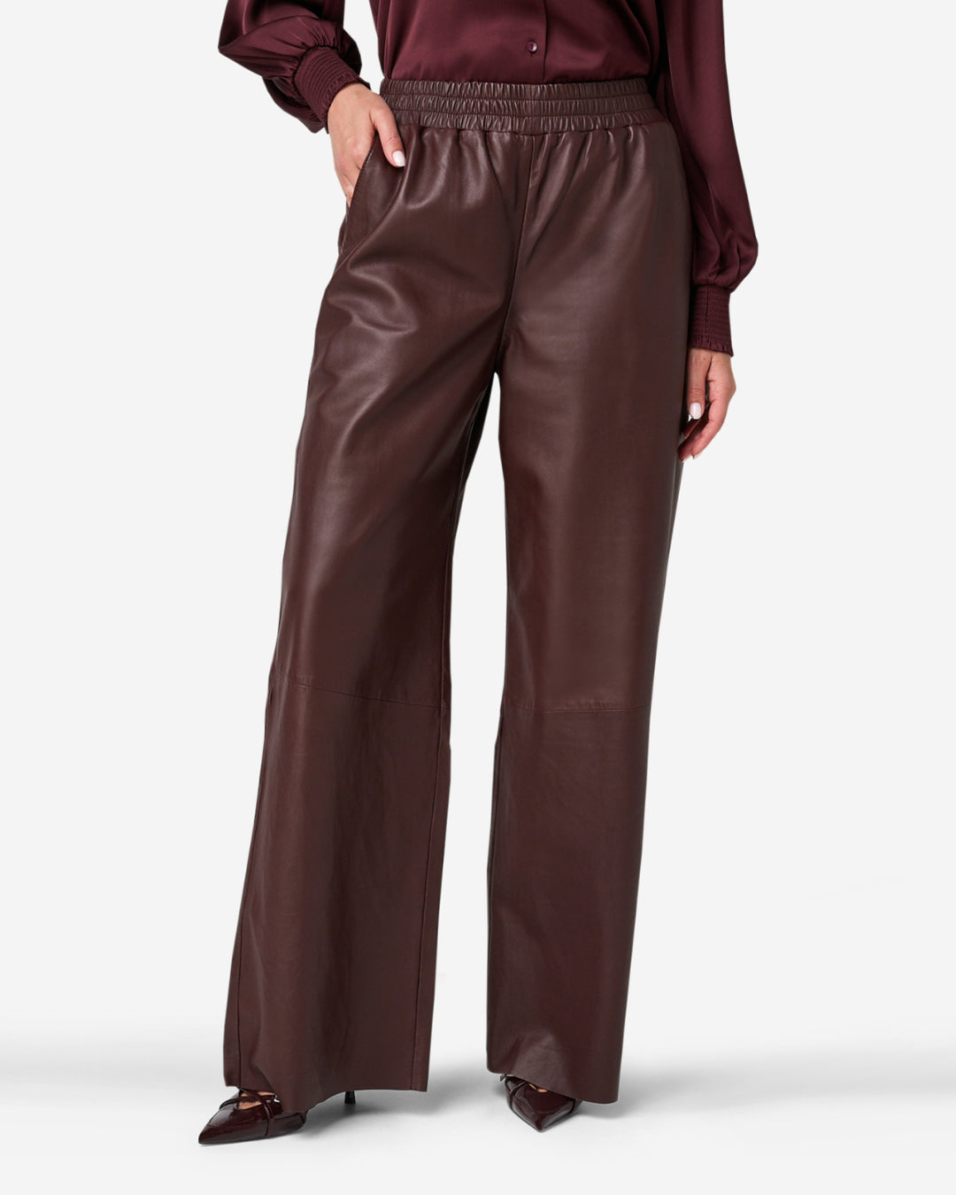 Payten broek | burgundy 100% leder