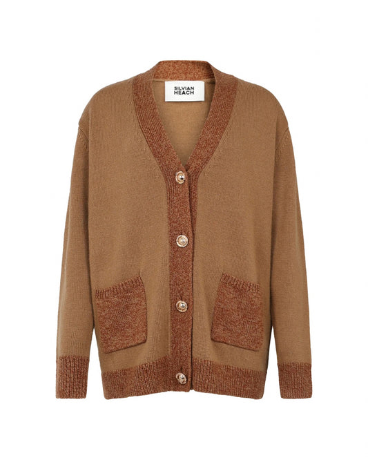 Caramel contrast cardigan