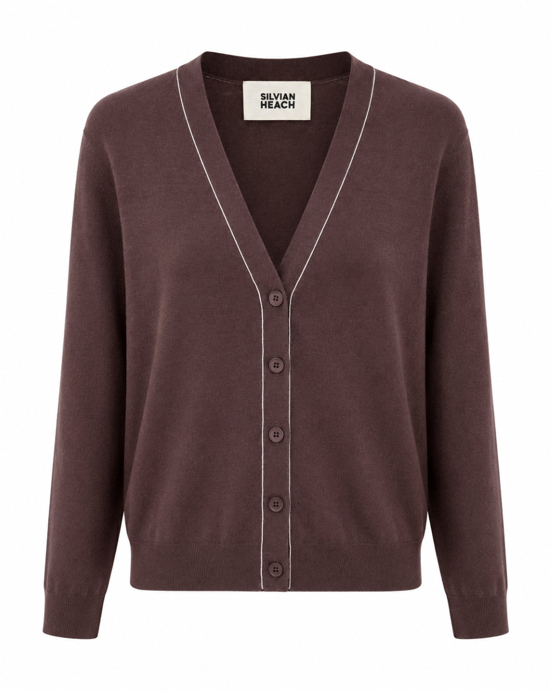 Fine line cardigan - aubergine