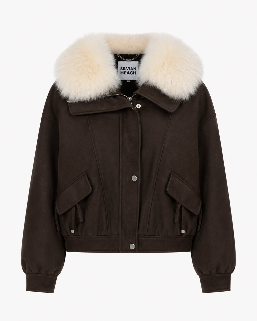 Aviator jacket met faux fur