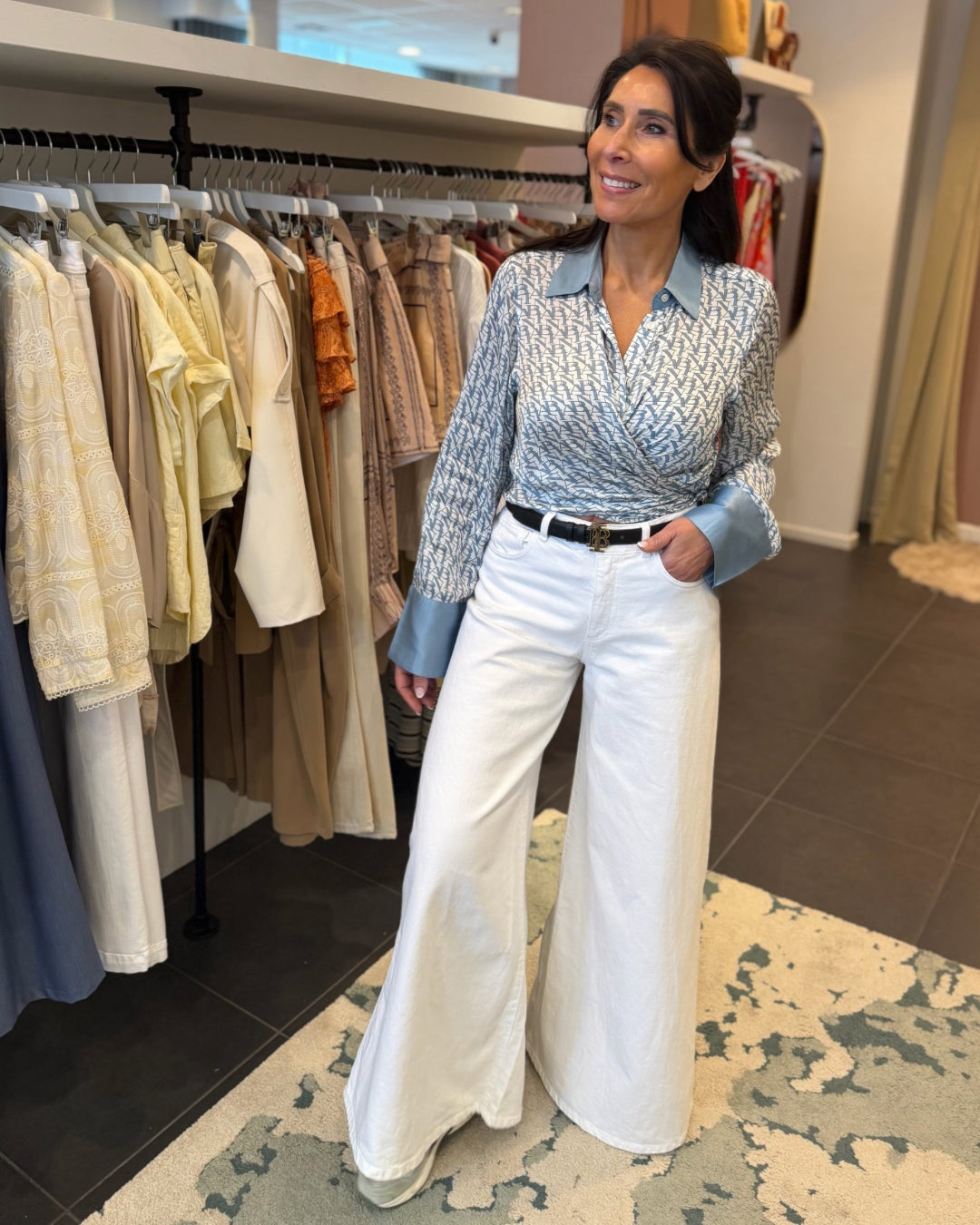 Wide leg jeans - wit