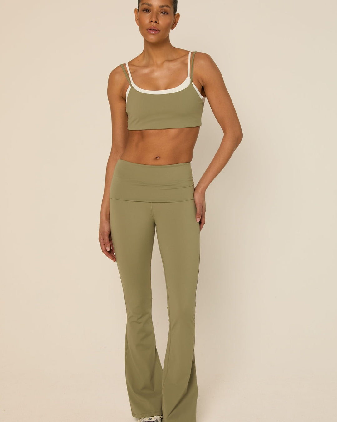 Bruna flared legging - sage green