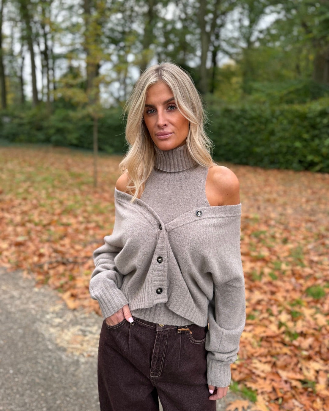 Cardigan taupe